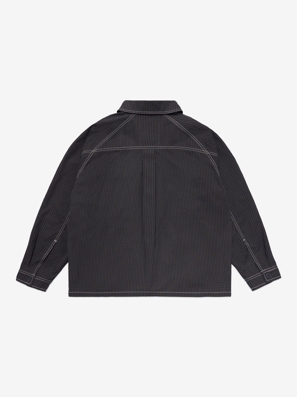 Vertical Quilt Overshirt  - Black