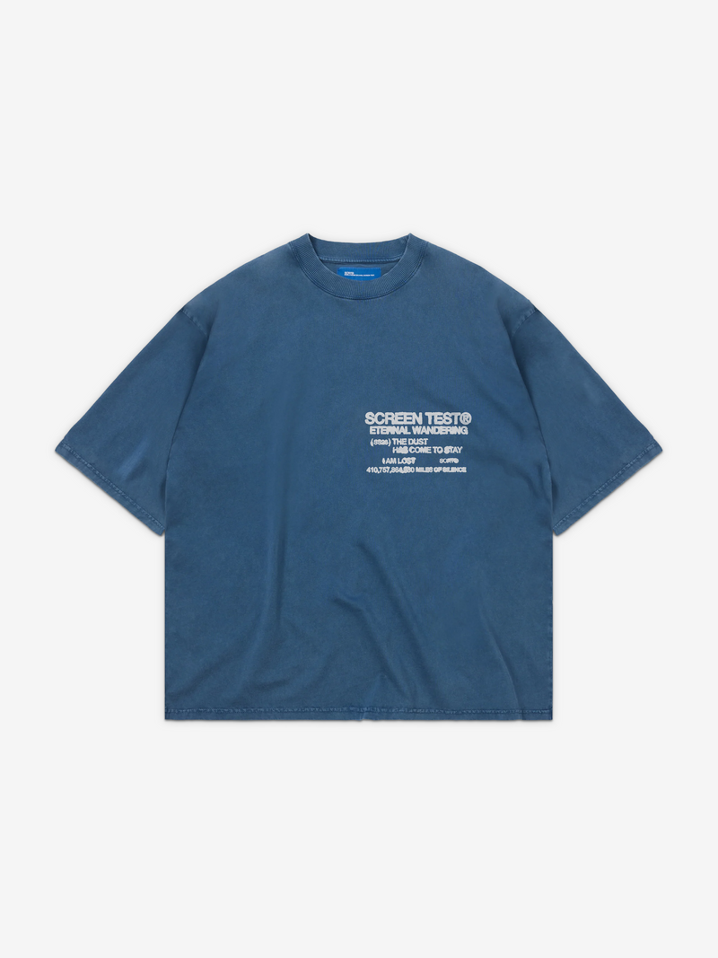 放浪のTシャツ - ガーメントダイブルー - SCRT