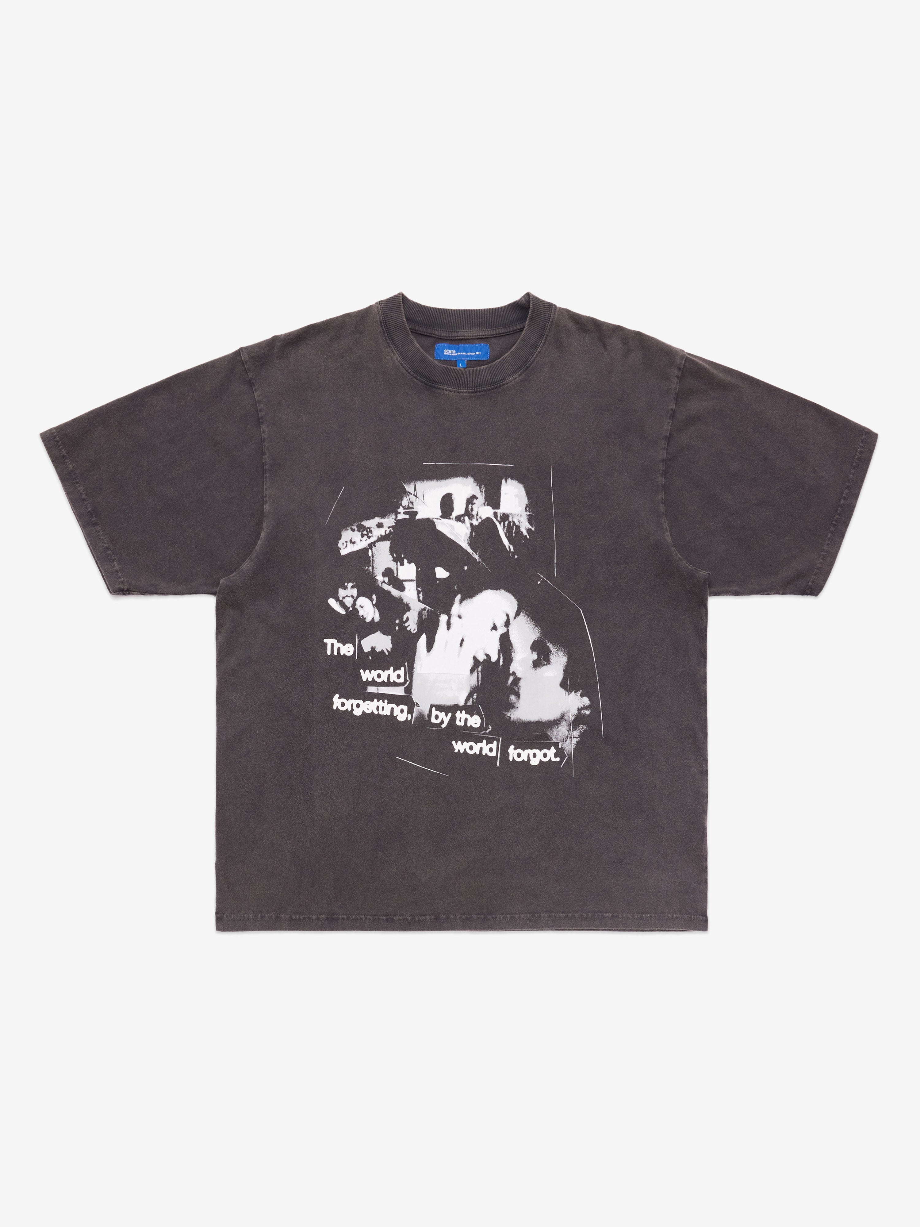 世界忘却Tシャツ - ガーメントダイブラック - SCRT