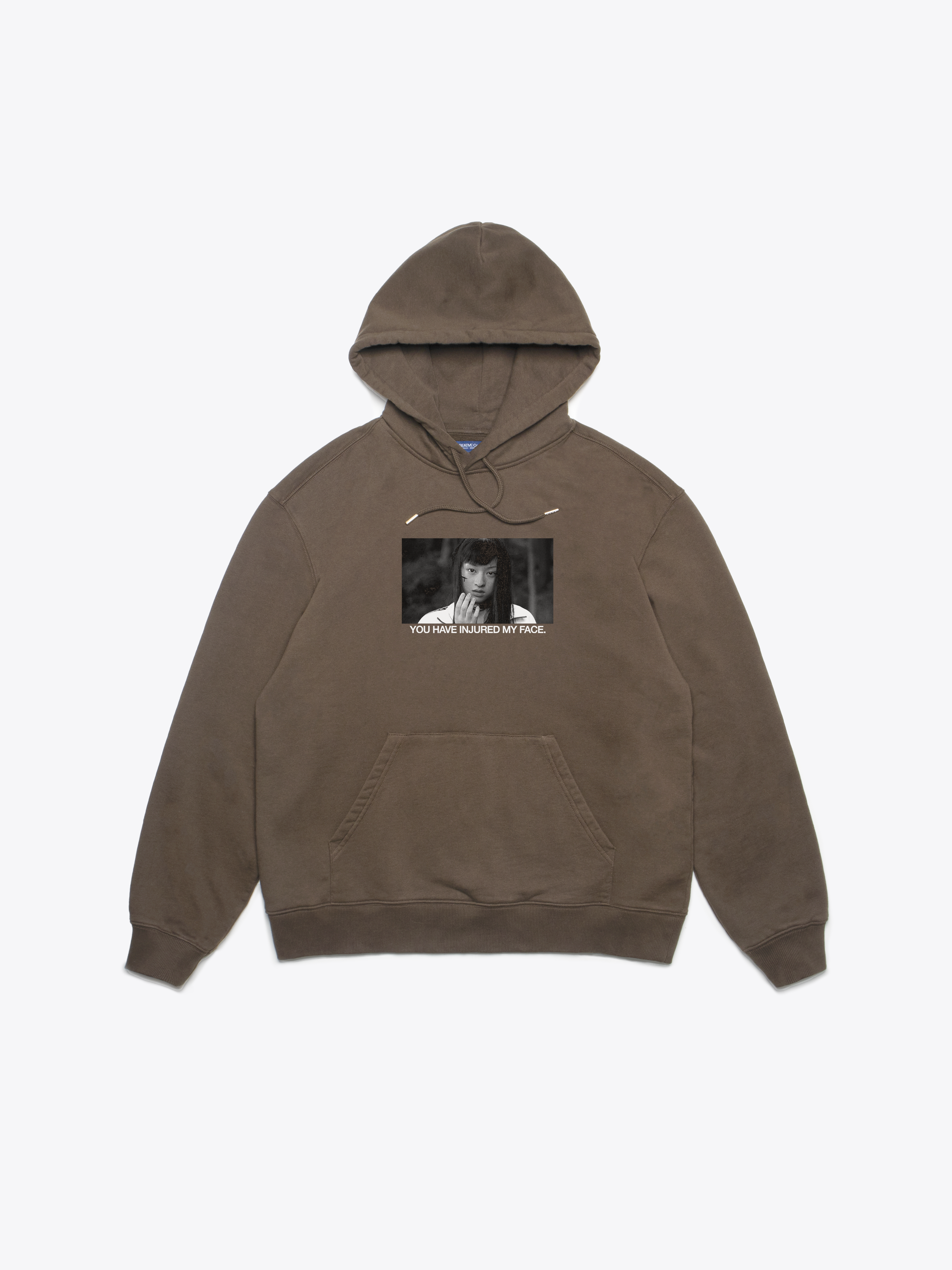 Injured Face Hoodie Brown SCRT