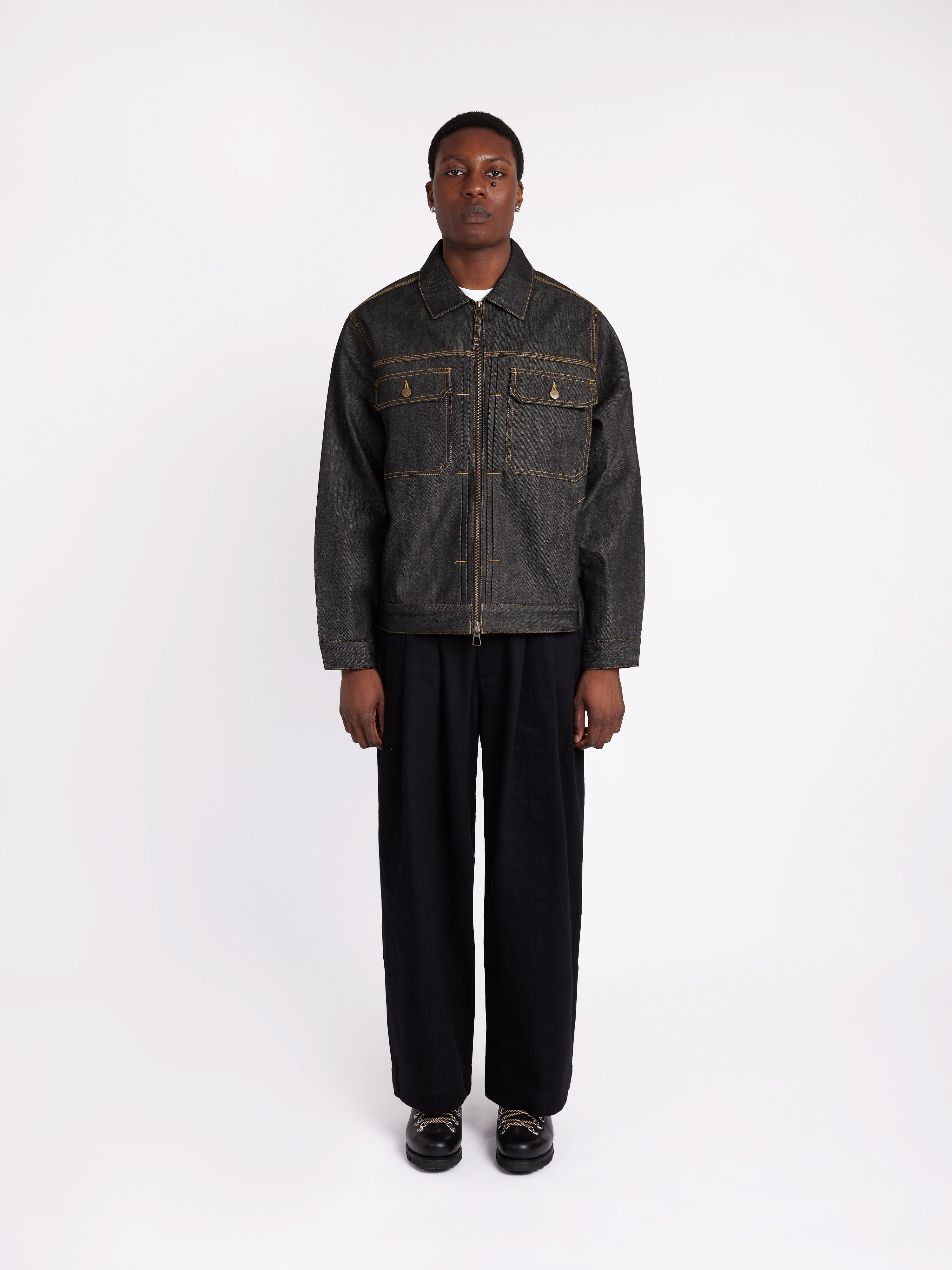 Selvedge Zipped Type-2 Denim Jacket - Darkest Indigo – SCRT