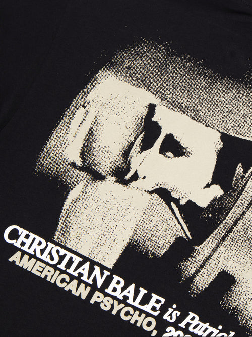 American Psycho Stickerei-T-Shirt – Schwarz