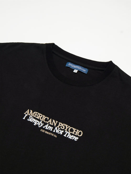American Psycho Embroidery T-Shirt - Black
