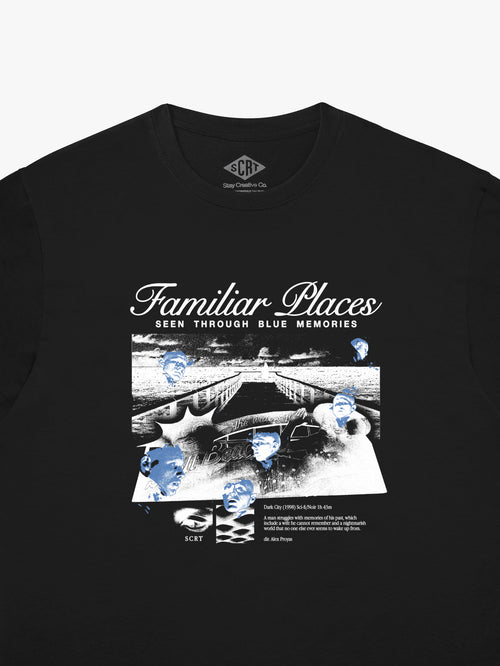 Camiseta Lugares Familiares - Negro