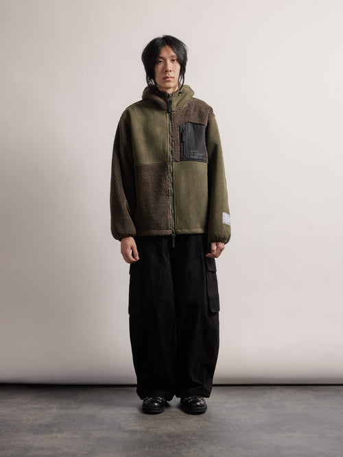 Patchwork Fleece Jacket - Lichen