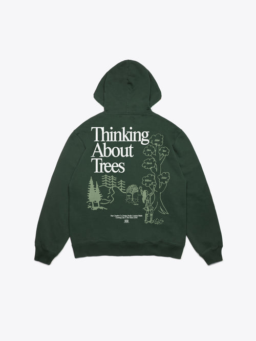 Sudadera con capucha Thinking About Trees - Verde bosque
