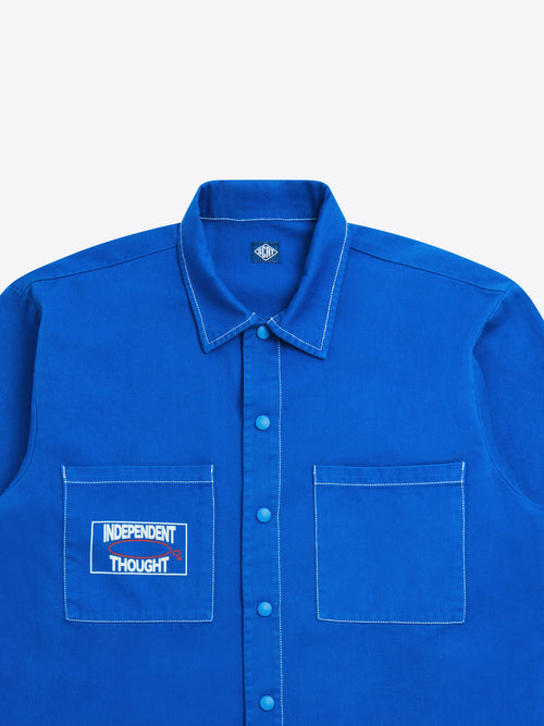 Chemise de travail indépendante-Bleu