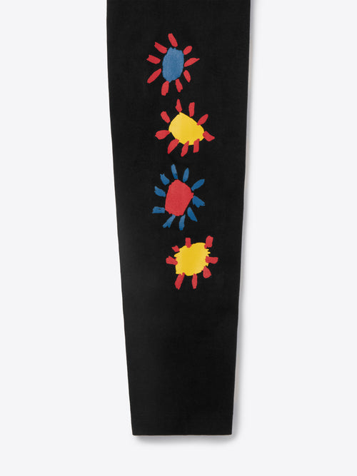 Maglietta a maniche lunghe Flowers - Nero