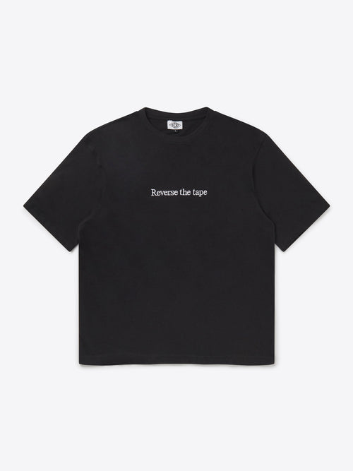 リバーステープTシャツ-ブラック