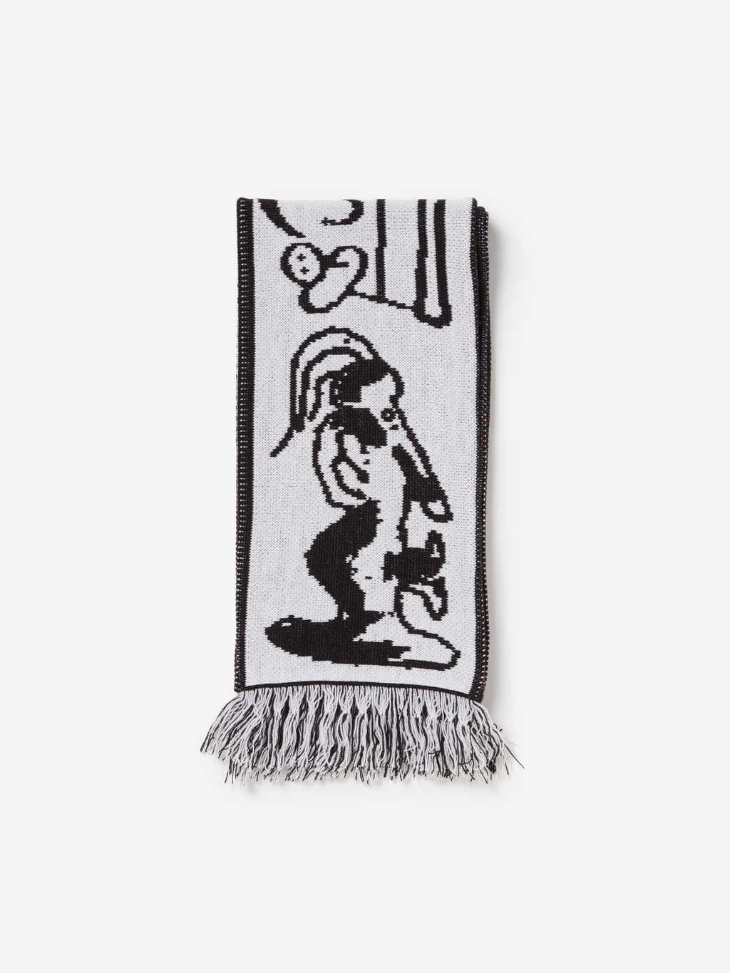 Ритуальный шарф - черно-белый