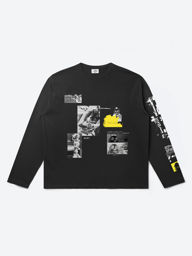 Taxi Collage Long Sleeve T-Shirt - Black