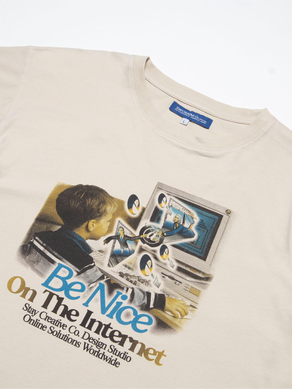 Be Nice On The Internet T-Shirt - Stone