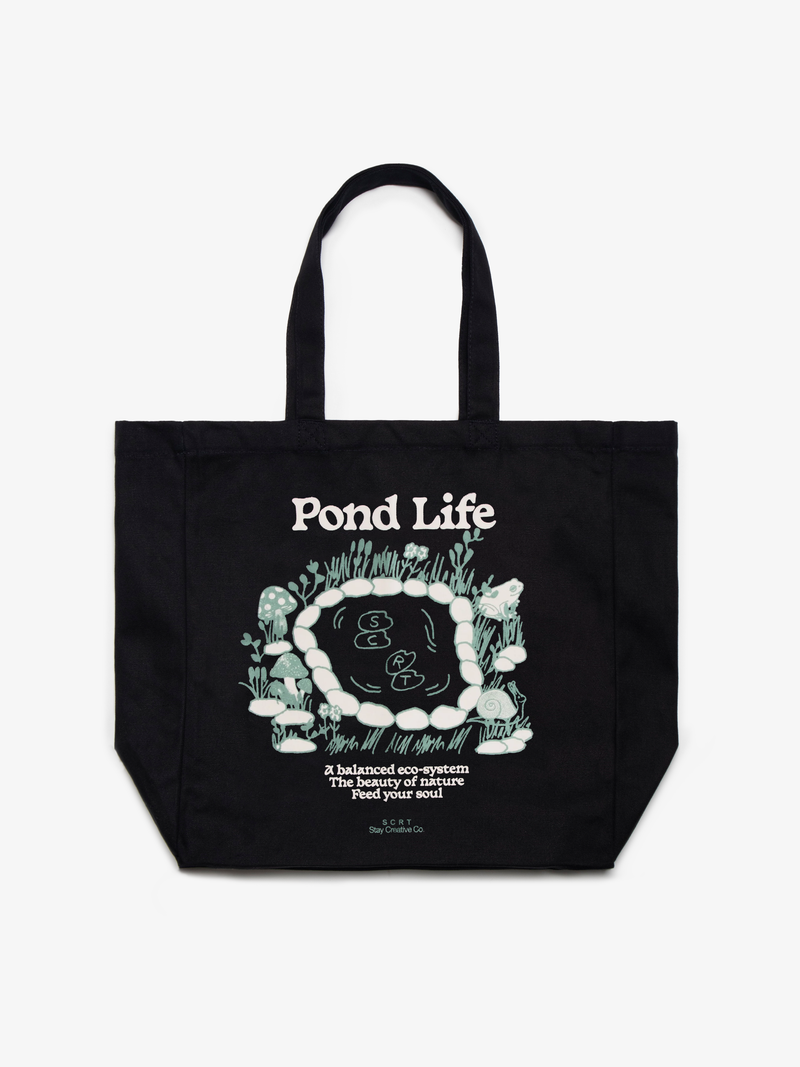 Pond Life Tote Bag - Black